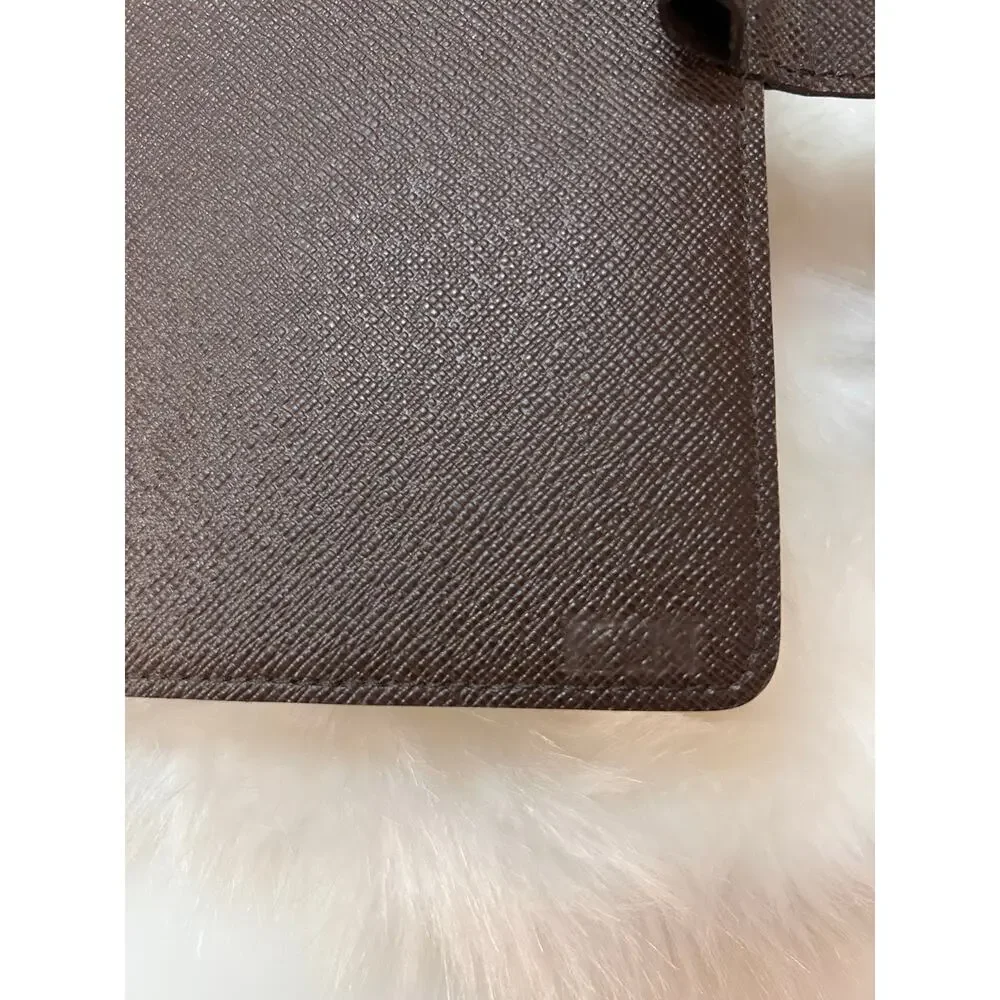 Louis Vuitton Damier Ebene MM Agenda Brown Ring Binder Planner Cover RI0184
